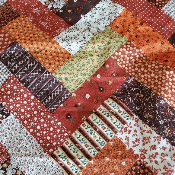 Cross Stitch Quilt Patchwork Lap Throw Blanket Hand Made Kitchen Theme 38" x 60" - Picture 7 of 14